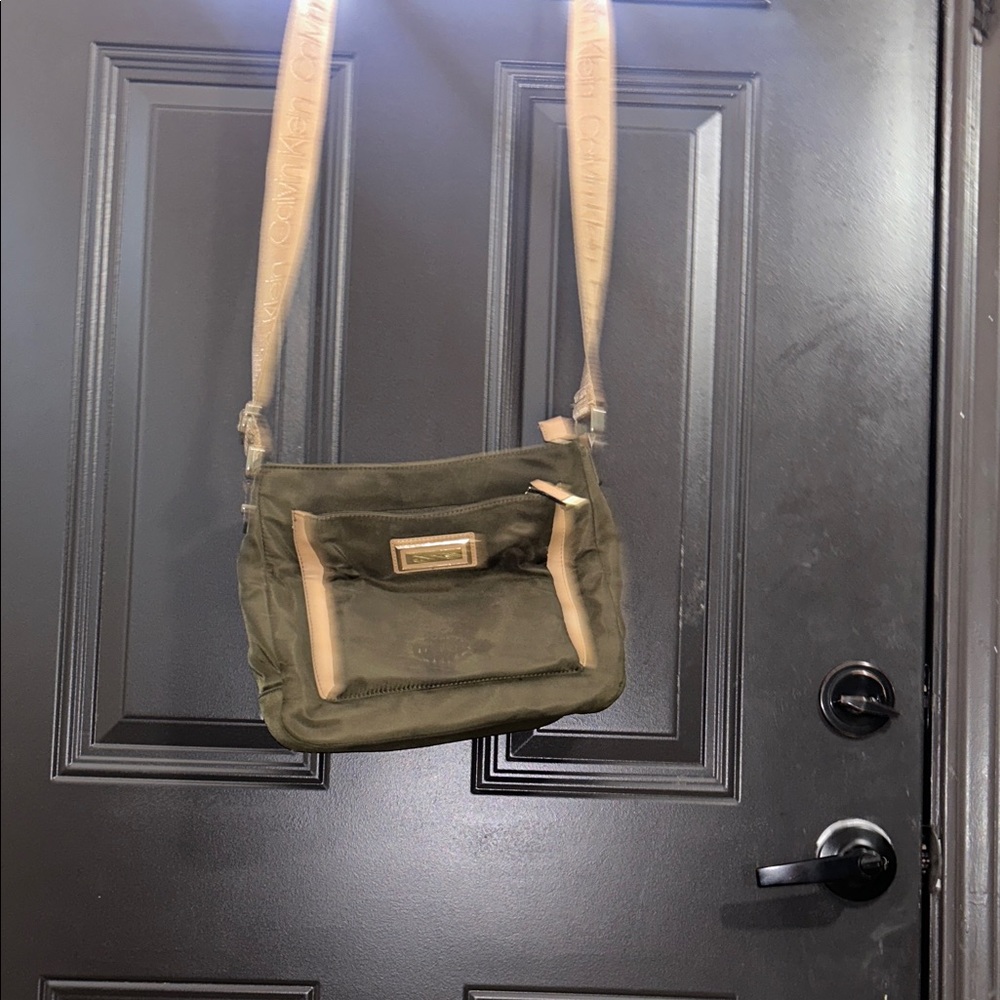 Calvin Klein Olive and Tan Women's Bag - Picture 4 of 4